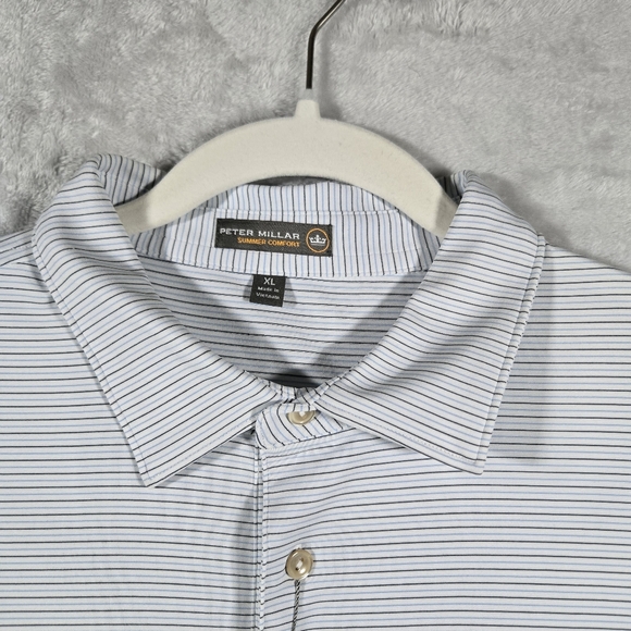 Peter Millar Men Polo Golf Summer Comfort Striped Extra Large Hillcrest Logo NWT - Picture 4 of 9